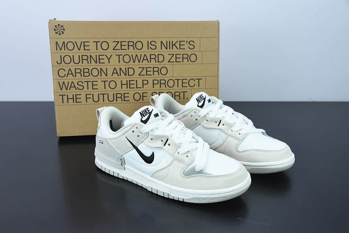 耐克Nike Wmns Dunk Low Disrupt 2Pale Ivory轻量扣篮破坏二代系列解构骨白黑双钩低帮休闲板鞋纯原版本 货号：DH4402-101