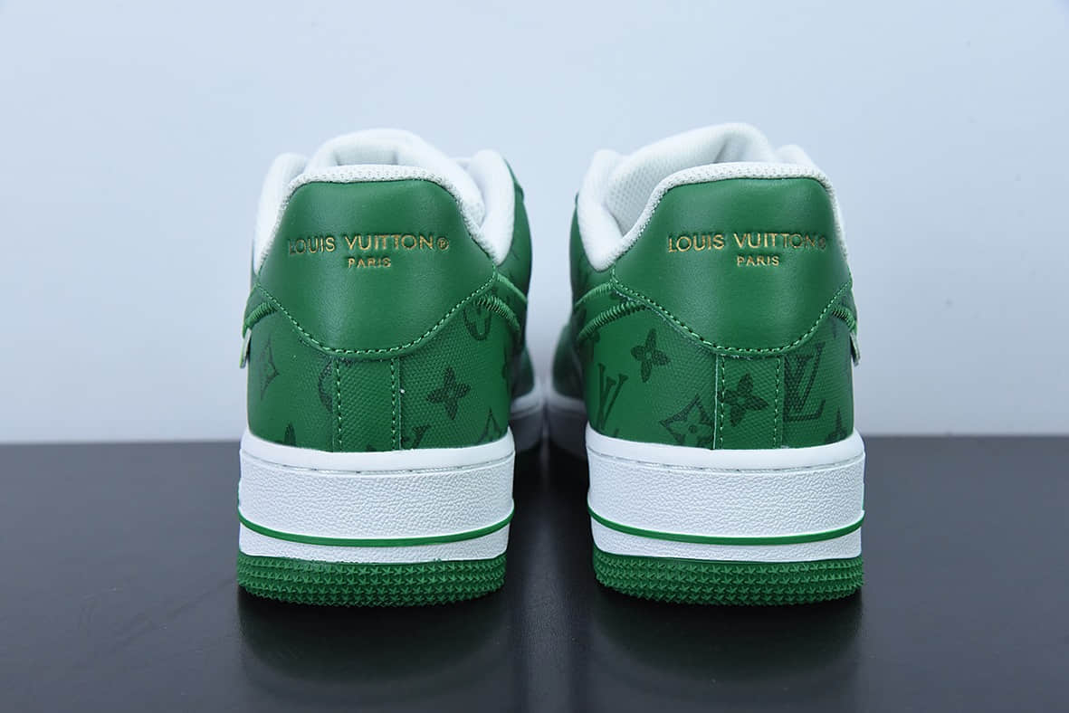 耐克Nike LV×Nike Air Force 1 Low 07 LV联名款白绿印花低帮休闲板鞋纯原版本 货号：MS0232