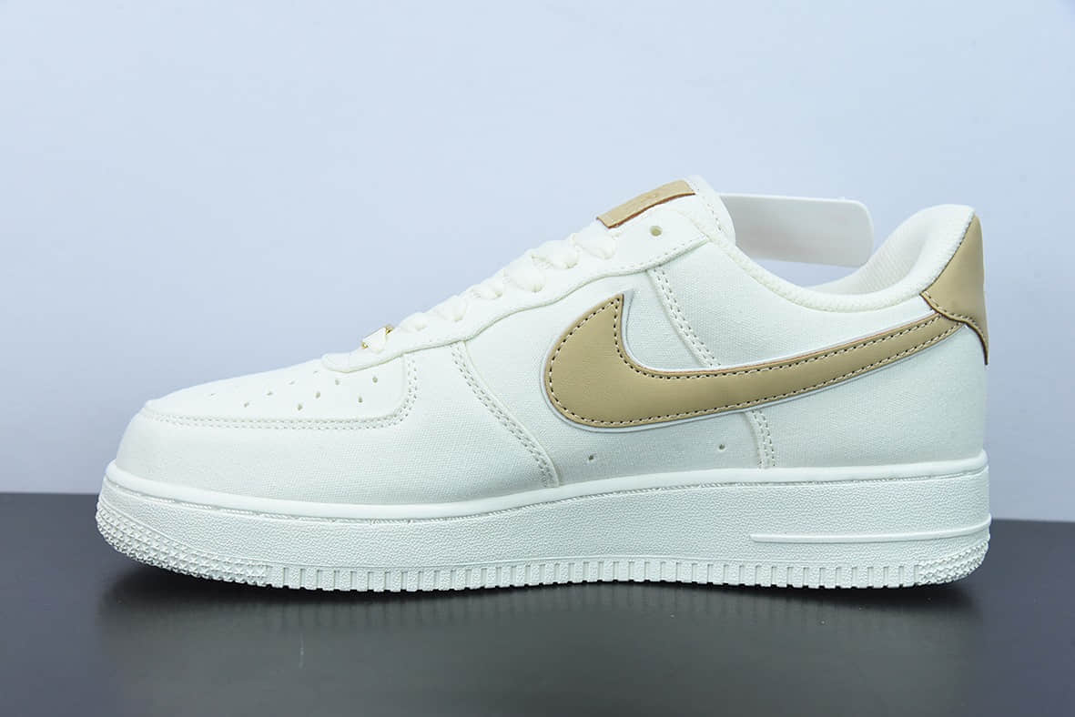 耐克Nike Air Force 1 '07 米棕布面3m炫彩反光空军一号低帮休闲板鞋纯原版本 货号：MN5696-509