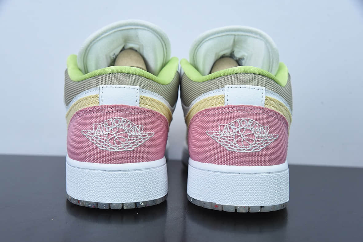 乔丹Air Jordan 1 Low AJ1白粉棕拼接休闲女子低帮文化休闲板鞋纯原版本 货号：DJ0341-100