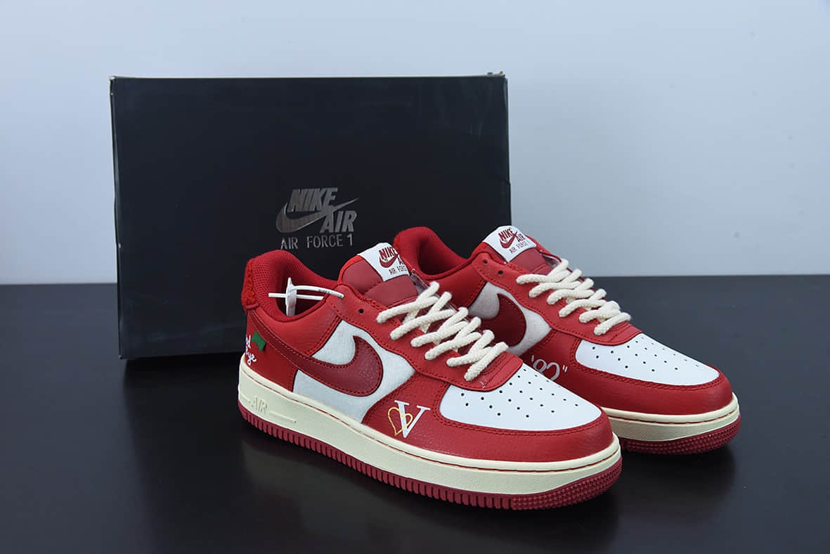 耐克Nike Air Force 1 Low goodbey白红涂鸦空军一号低帮休闲板鞋纯原版本 货号：DO5220-162