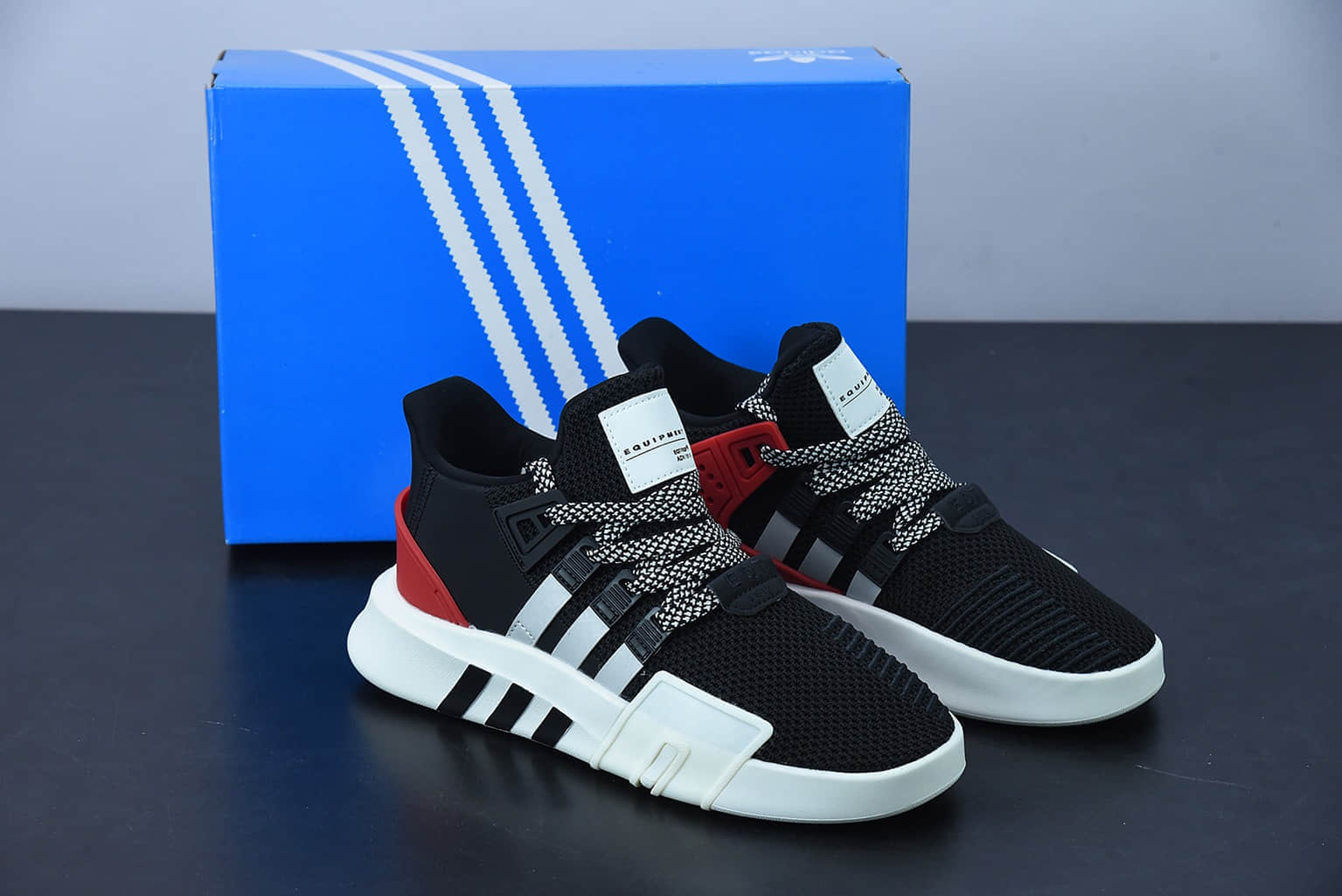 阿迪达斯Adidas EQT BASK ADV支撑者系列黑银红透气轻便复古慢跑鞋纯原版本 货号:EE5024