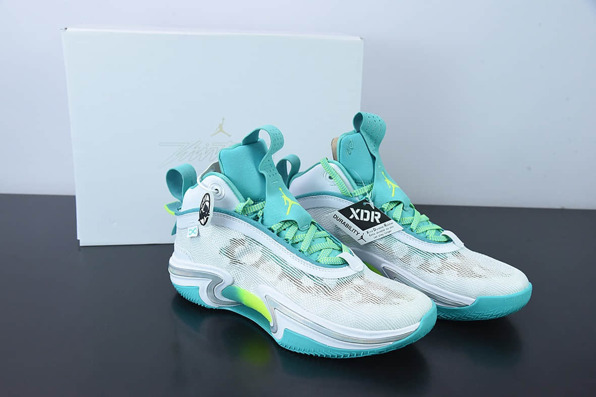 乔丹Air Jordan XXXVI PFGUOAJ36代薄荷绿白郭艾伦中帮镂空缓震科技休闲运动篮球鞋纯原版本 货号：DM0796-107