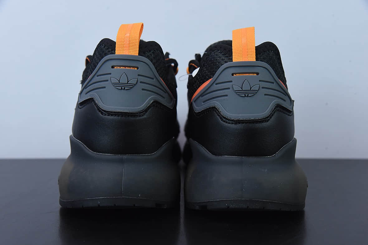 阿迪达斯Adidas Originals ZX 2K Boost 阿迪达斯爆米花黑橘复古经典运动鞋纯原版本 货号：GY3547