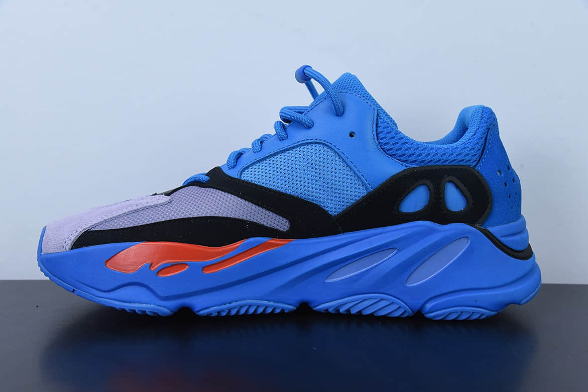 阿迪达斯Adidas Yeezy Boost 700 HP6674 Hi-Res Blue 侃爷同款椰子700 黑蓝紫配色跑鞋纯原版本 货号:HQ6980