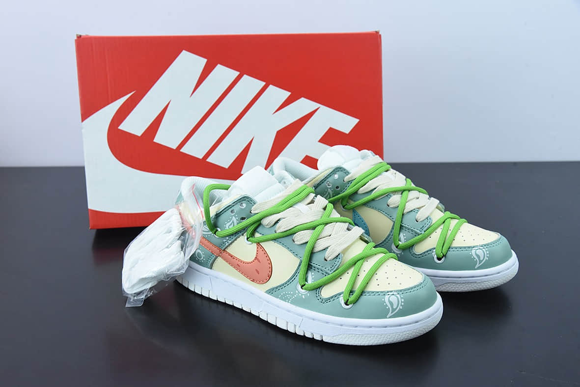 耐克Nike Dunk Low 黄绿腰果花多彩拼接低帮休闲复古板鞋纯原版本 货号:DH9765-100