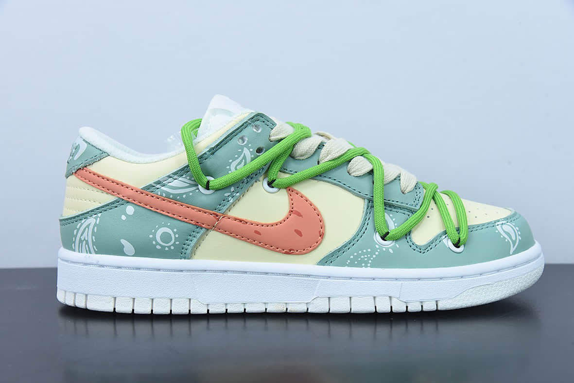 耐克Nike Dunk Low 黄绿腰果花多彩拼接低帮休闲复古板鞋纯原版本 货号:DH9765-100
