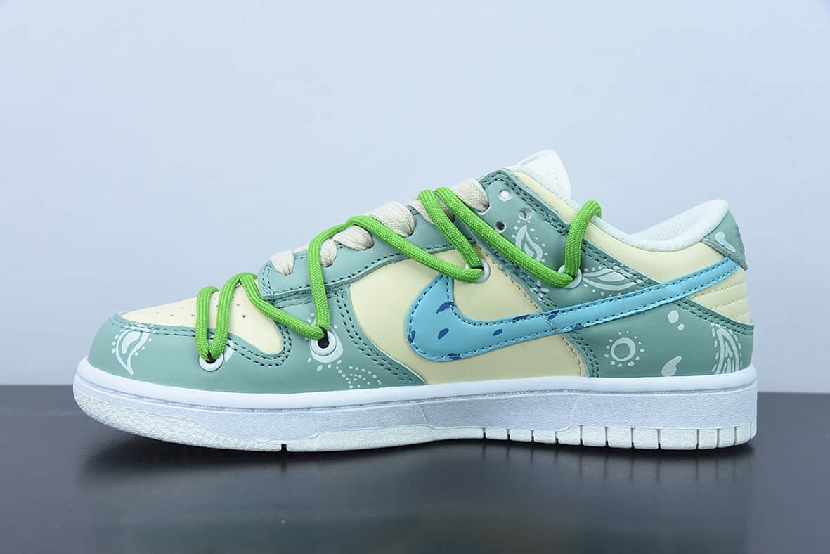 耐克Nike Dunk Low 黄绿腰果花多彩拼接低帮休闲复古板鞋纯原版本 货号:DH9765-100
