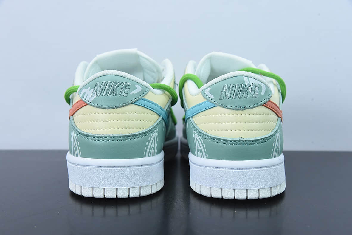 耐克Nike Dunk Low 黄绿腰果花多彩拼接低帮休闲复古板鞋纯原版本 货号:DH9765-100