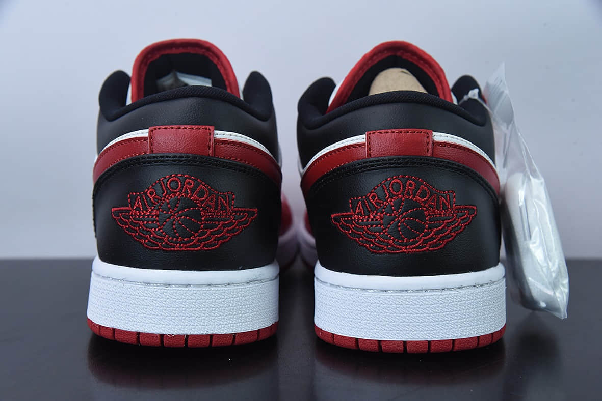 乔丹Air Jordan 1 Low Chicago Bulls AJ1 乔1黑白红低帮休闲板鞋纯原版本 货号：DC0774-160