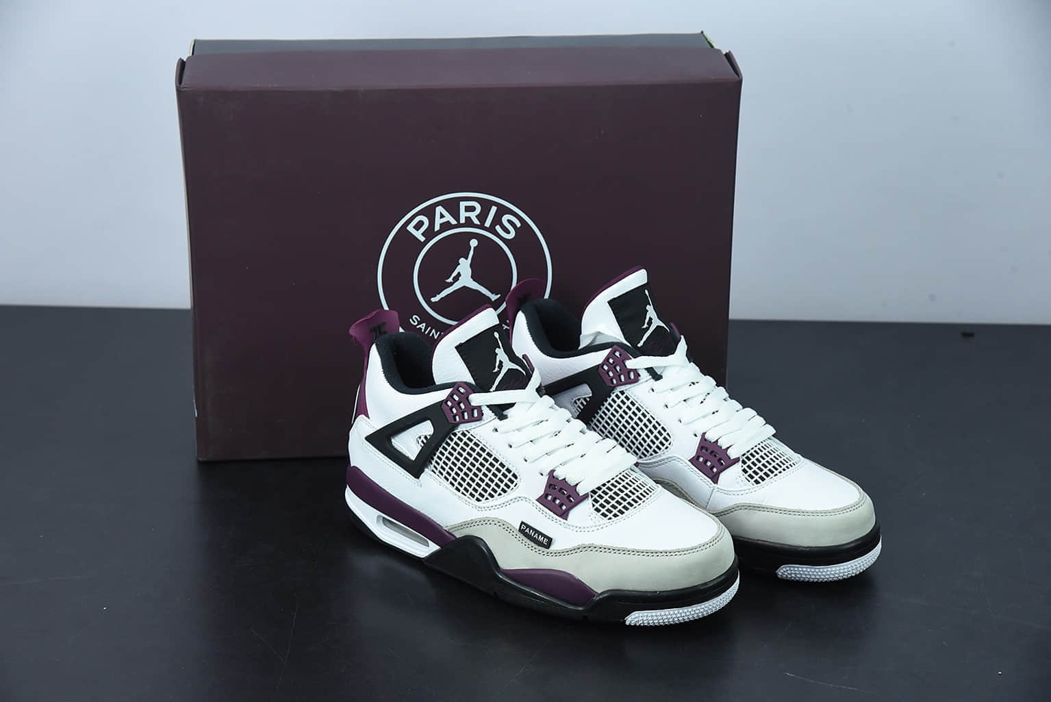 乔丹Air Jordan 4 Retro PSG大巴黎波尔多白紫配色男子文化篮球鞋纯原版本 货号：CZ5624-100