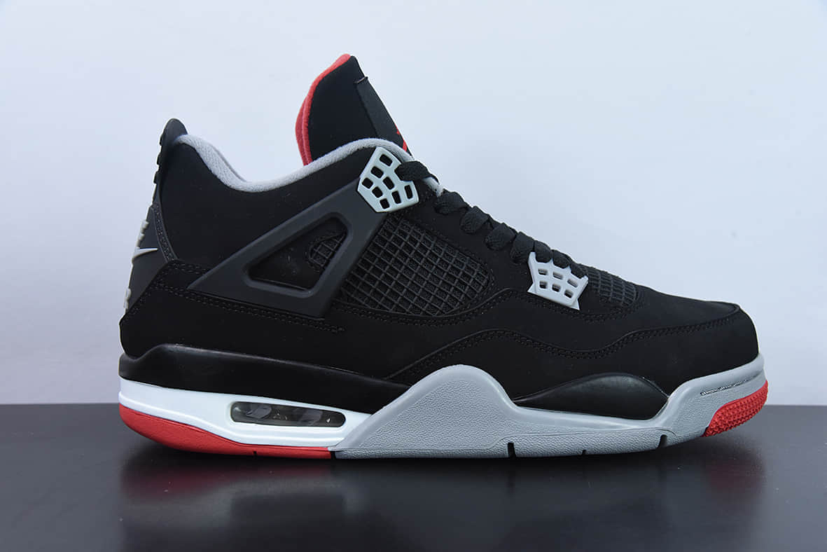 乔丹Air Jordan 4 Retro “Bred” AJ4 新黑红男子文化篮球鞋纯原版本 货号：308497-060