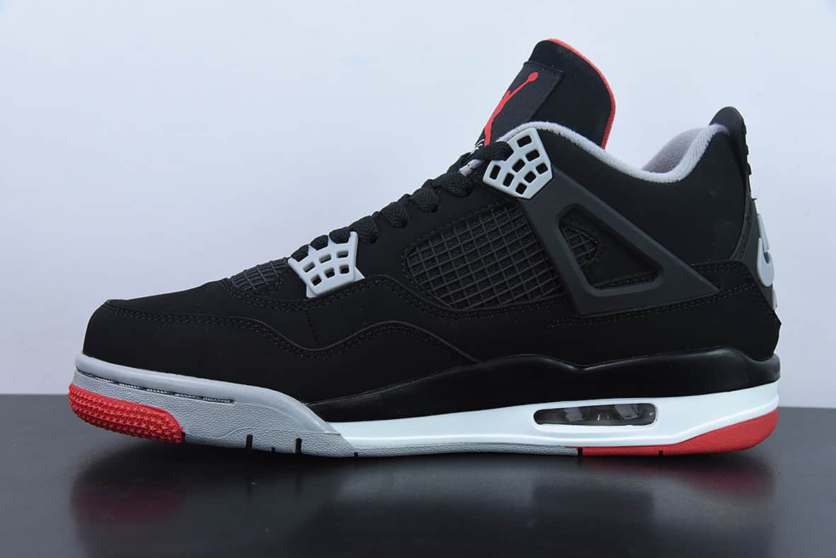 乔丹Air Jordan 4 Retro “Bred” AJ4 新黑红男子文化篮球鞋纯原版本 货号：308497-060