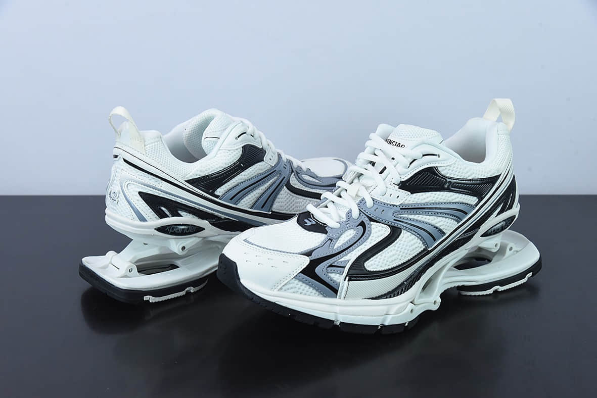 巴黎世家BalenciagaX-Pander 6.0 巴黎世家白黑复古弹簧鞋纯原版本 货号:653870W2RA41291