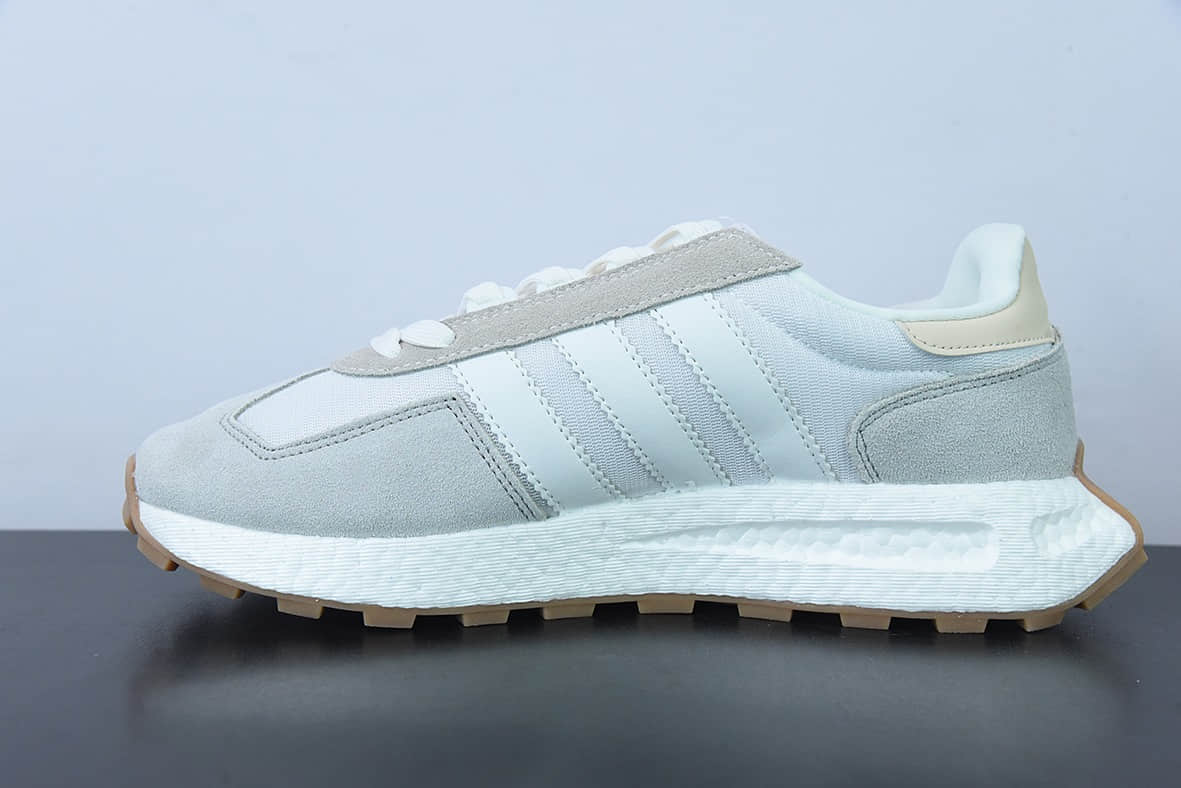 阿迪达斯Adidas Racing E5 Boost Prototype 灰白复古系列百搭透气运动慢跑鞋纯原版本 货号：GW8259