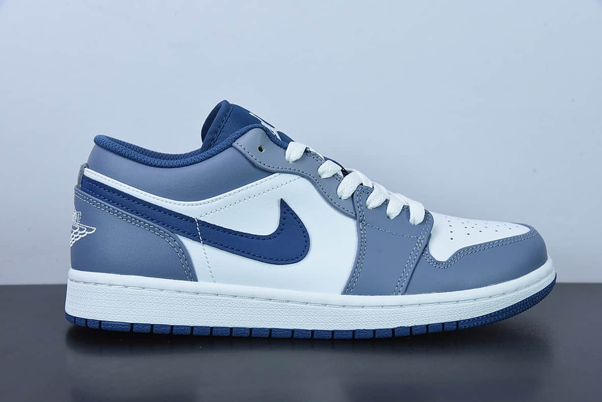 乔丹Air Jordan 1 Low AJ1 乔1海军蓝低帮文化休闲运动板鞋纯原版本 货号：553558-414