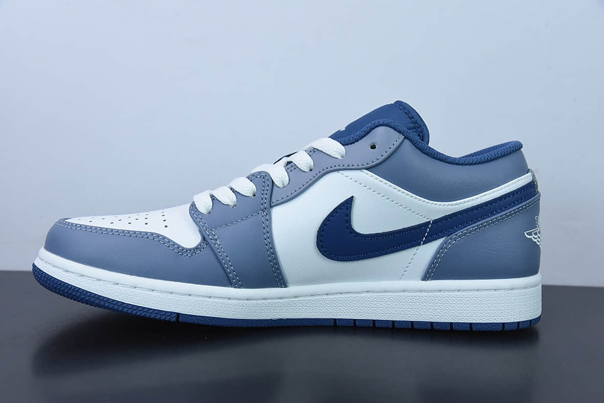 乔丹Air Jordan 1 Low AJ1 乔1海军蓝低帮文化休闲运动板鞋纯原版本 货号：553558-414