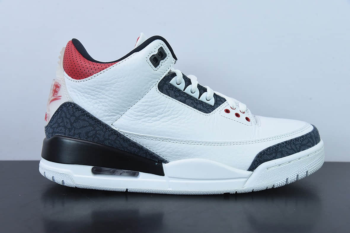 乔丹Air Jordan 3 SE-T Denim Fire Red AJ3火焰红日本限定男子文化篮球鞋纯原版本 货号：CZ6433-100