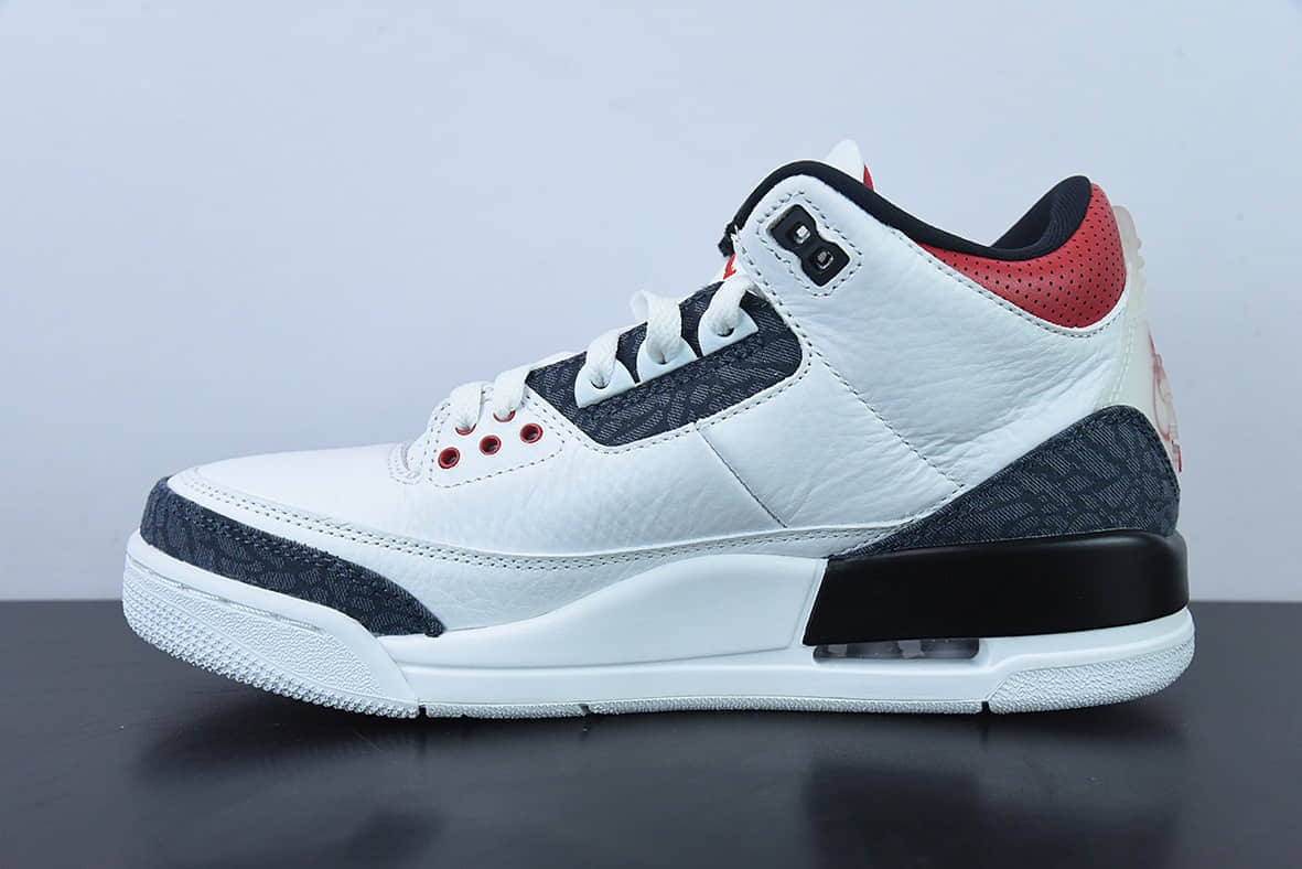 乔丹Air Jordan 3 SE-T Denim Fire Red AJ3火焰红日本限定男子文化篮球鞋纯原版本 货号：CZ6433-100