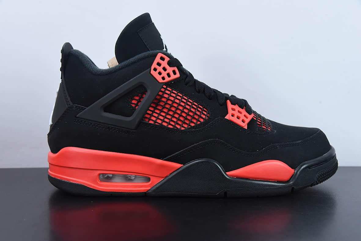 乔丹Air Jordan 4 Red Thunder AJ4黑红雷电男子文化篮球鞋纯原版本 货号：CT8527-016