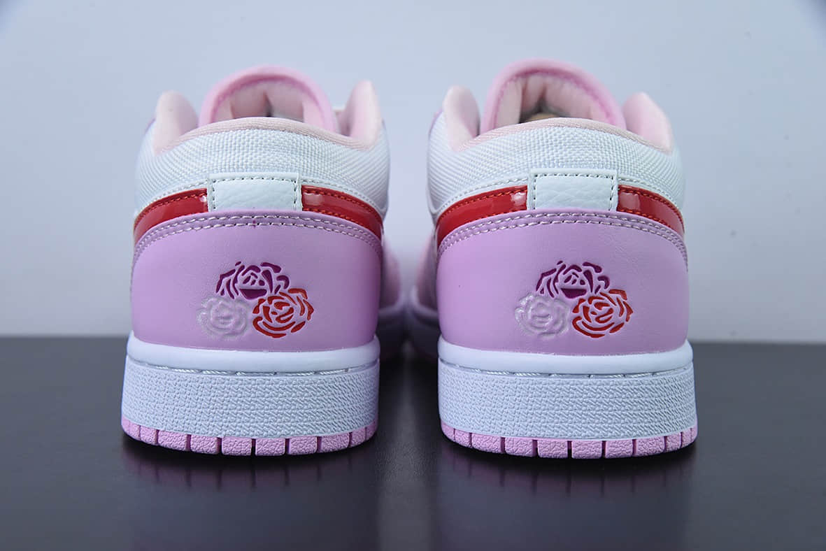 乔丹Air Jordan1 Low AJ1乔丹一代白粉红勾低帮休闲板鞋纯原版本 货号：DR0758-170