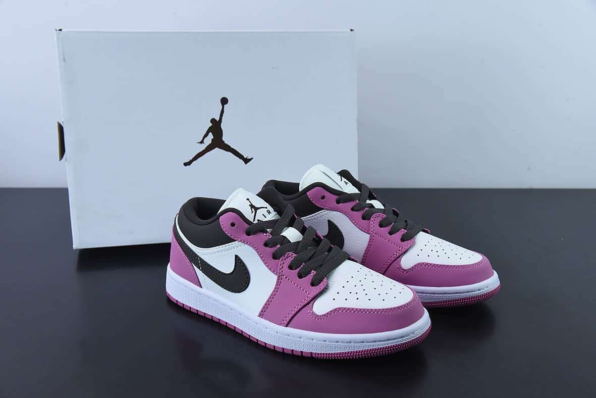 乔丹Air Jordan 1 Low AJ1 乔1白粉黑勾低帮休闲板鞋纯原版本 货号：DC1767-160