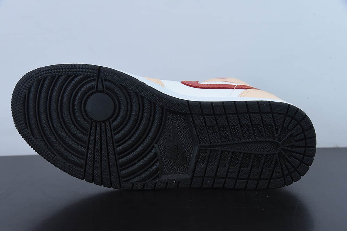 乔丹Air Jordan 1 Mid 米红色中帮复古篮球鞋纯原版本 货号：554725-201