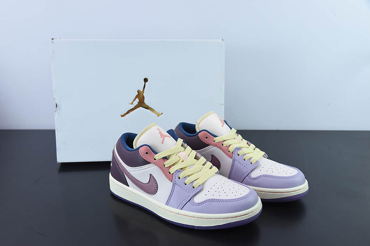 乔丹Air Jordan 1 LowEaster乔1 AJ1粉紫彩蛋复活节低帮休闲板鞋纯原版本 货号：DZ2768-651