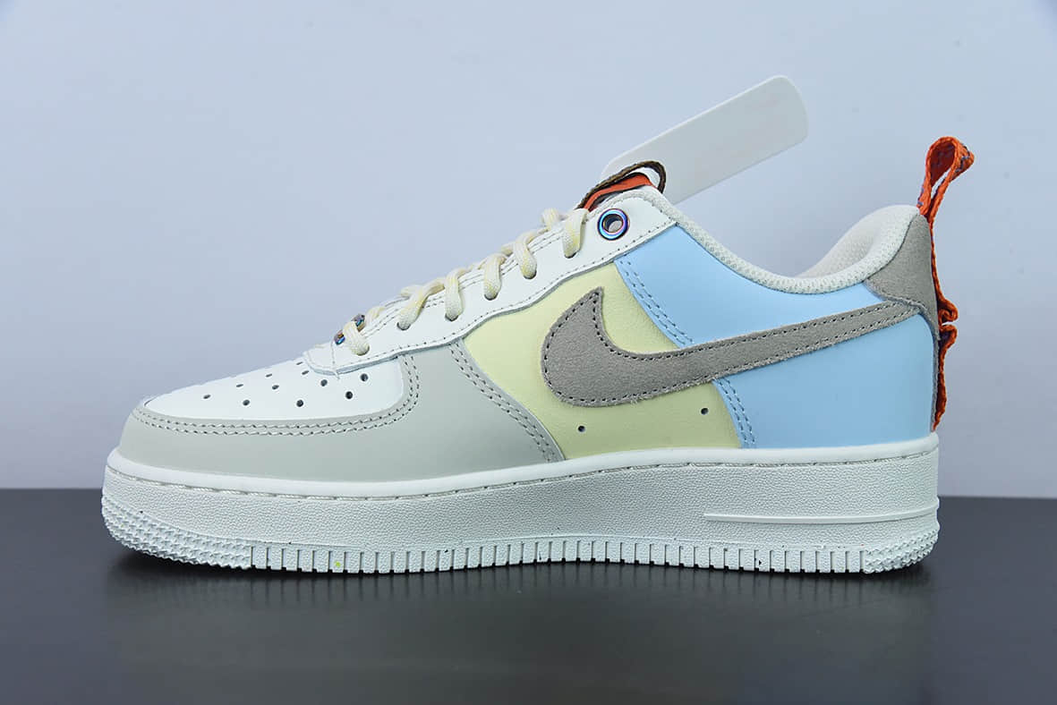 耐克Nike Air Force 1 Low 奶白蓝红拼接空军一号低帮运动休闲百搭板鞋纯原版本 货号：DX6042-111