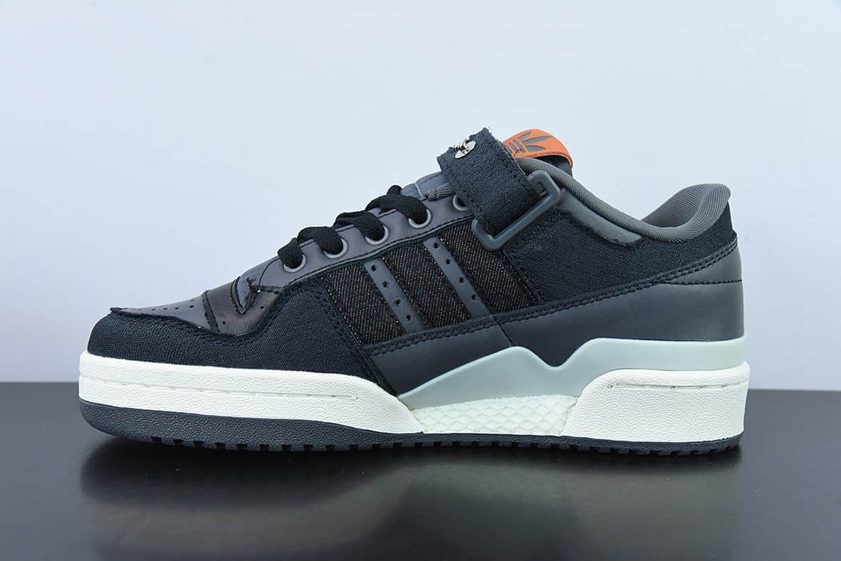 阿迪达斯Adidas Originals Forum 84 Low 罗马系列牛仔炭黑灰橙魔术贴低帮复古系带百搭休闲运动板鞋纯原版本 货号:HQ6335