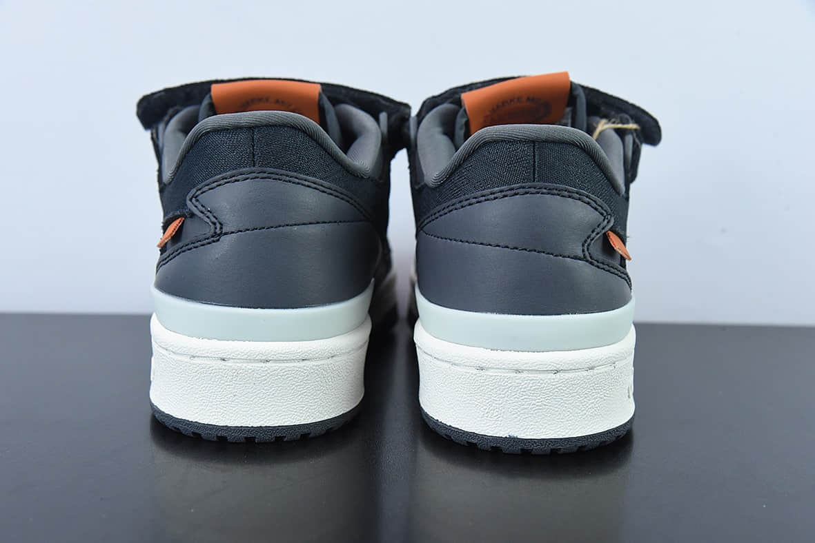阿迪达斯Adidas Originals Forum 84 Low 罗马系列牛仔炭黑灰橙魔术贴低帮复古系带百搭休闲运动板鞋纯原版本 货号:HQ6335