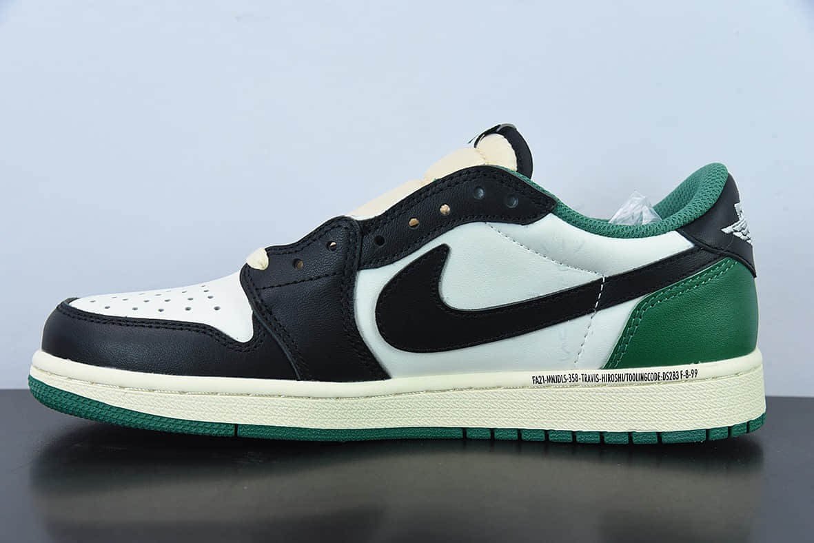 乔丹Air Jordan Travis Scott x Air Jordan 1 Low AJ1 TS联名黑绿倒钩低帮板鞋纯原版本 货号:DM7866- 128
