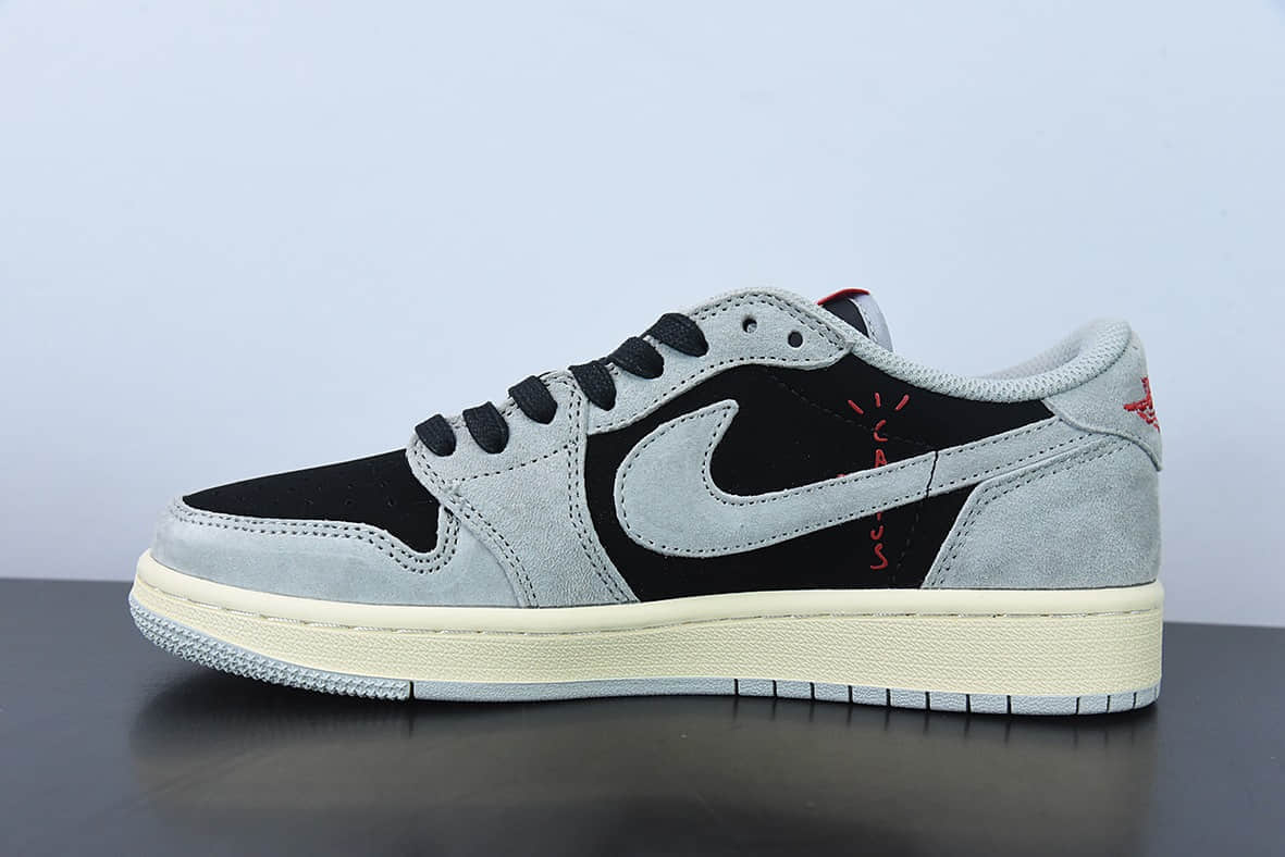 乔丹Air Jordan Travis Scott x Air Jordan 1 Low OG SPGreyBlackBeigeAJ1乔丹一代黑灰白倒钩经典低帮文化百搭休闲运动篮球鞋纯原版本 货号：DM7866-001