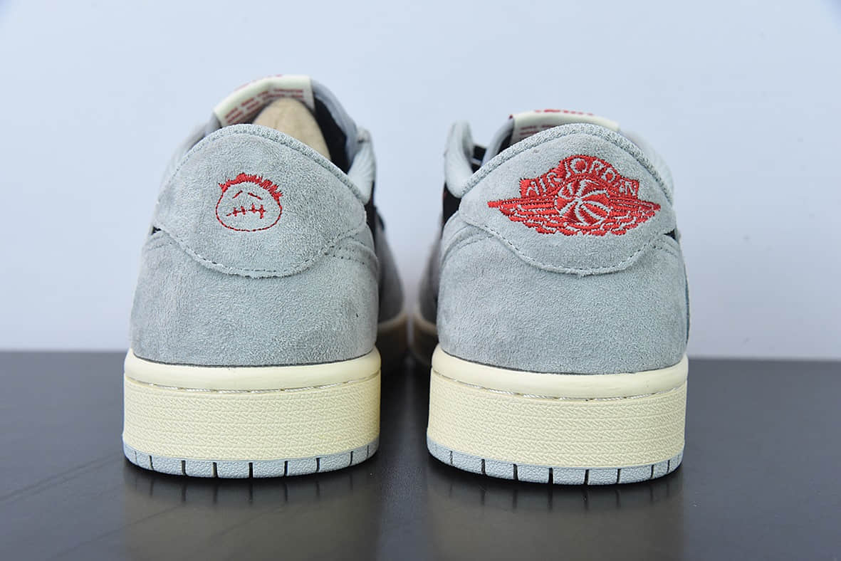 乔丹Air Jordan Travis Scott x Air Jordan 1 Low OG SPGreyBlackBeigeAJ1乔丹一代黑灰白倒钩经典低帮文化百搭休闲运动篮球鞋纯原版本 货号：DM7866-001