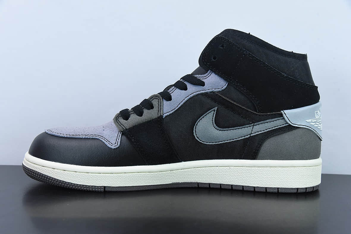 乔丹Air Jordan 1 Mid Inside OutAJ1黑灰反转中帮篮球鞋纯原版本 货号:DM9652-001