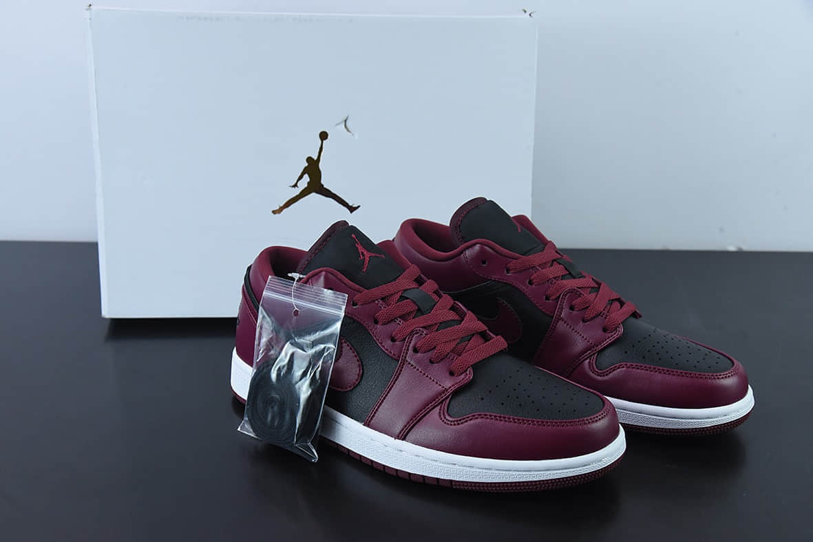 乔丹Air Jordan 1 Low AJ1 乔1酒红黑低帮篮球鞋纯原版本 货号:DC0774-006
