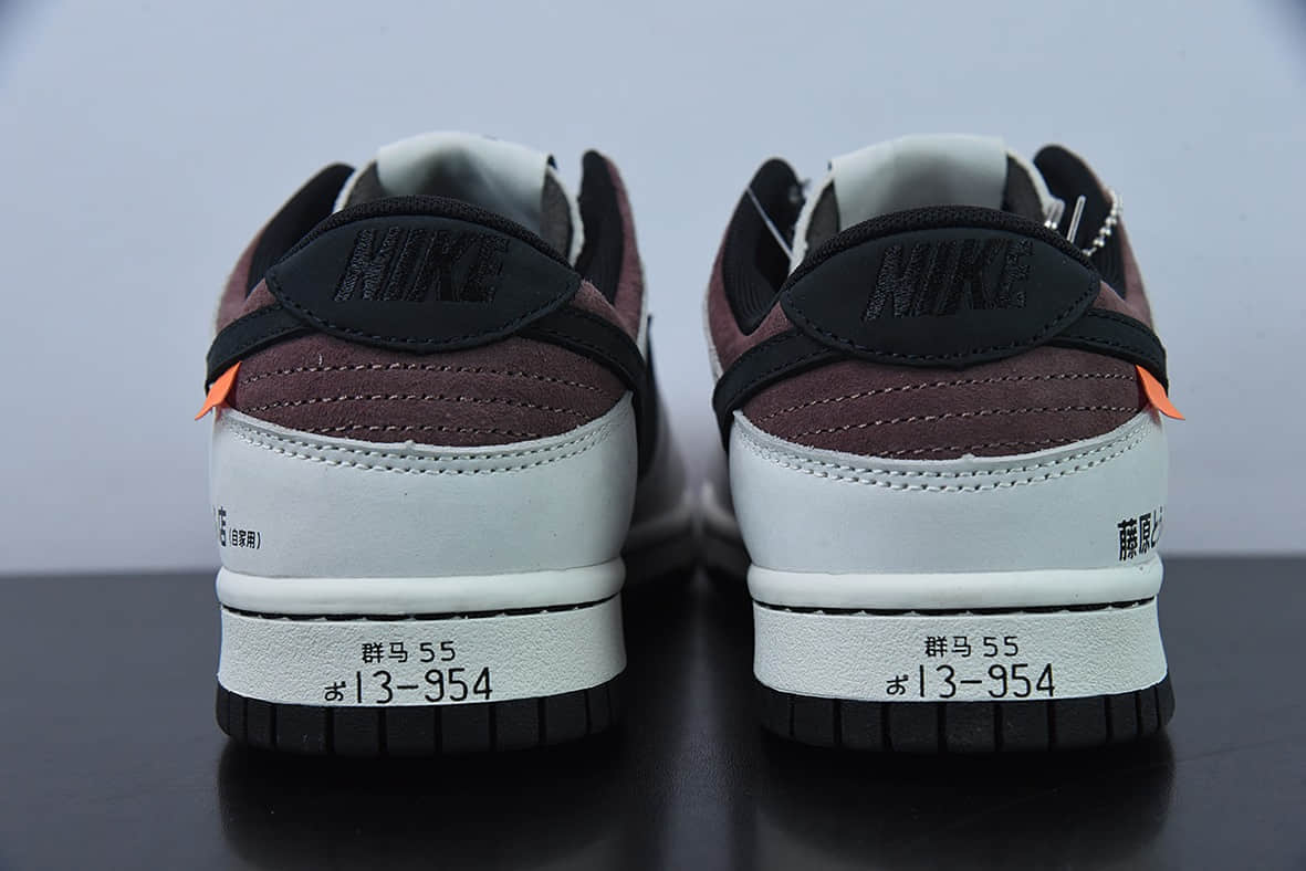 耐克Nike x SB Dunk LowINITIAL DToyota AE86定制联乘日本青年人气动漫《头文字D》米白黑紫藤原拓海扣篮系列低帮运动滑板板鞋纯原版本 货号:AE1391-086