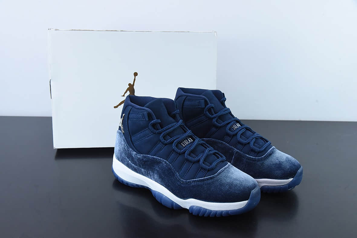 乔丹Air Jordan 11 Velvet Midnight Navy AJ11 乔11灯芯绒午夜蓝高帮篮球鞋纯原版本 货号:AR0715-441