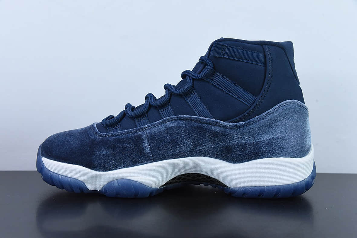 乔丹Air Jordan 11 Velvet Midnight Navy AJ11 乔11灯芯绒午夜蓝高帮篮球鞋纯原版本 货号:AR0715-441