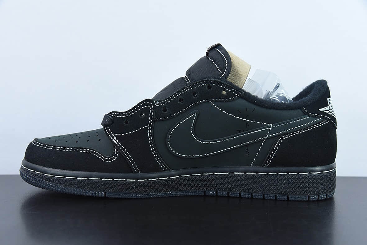乔丹Air Jordan Fragment x TS x Air Jordan 1 Low三方联名黑色倒钩低帮休闲板鞋纯原版本 货号：DM7866-001