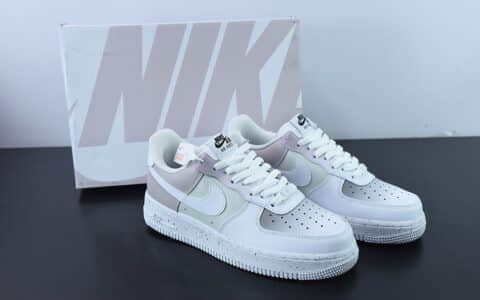 耐克Nike Air Force 1 ’07 LowWhitePinkGrey白淡粉灰泼墨空军一号低帮休闲板鞋纯原版本 货号：MM6023-536