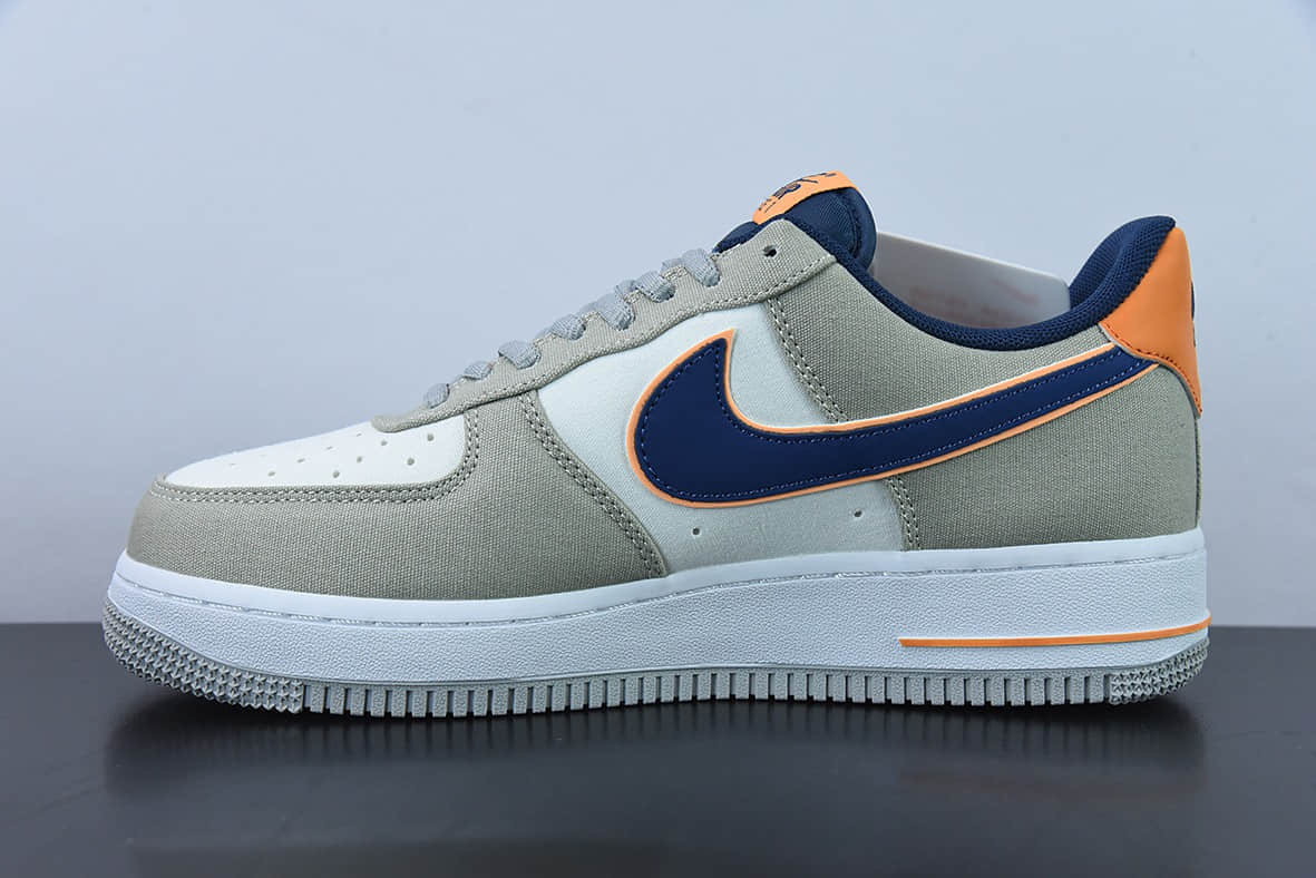 耐克NIke Air Force 1 '07 灰白蓝双勾布面空军一号低帮休闲板鞋纯原版本 货号:DG2296-021