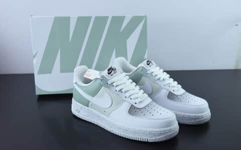 耐克Nike Air Force 1 ’07 LowWhiteMatcha GreenGrey渐变白抹茶绿灰泼墨空军一号经典低帮休闲板鞋纯原版本 货号：MM6023-336