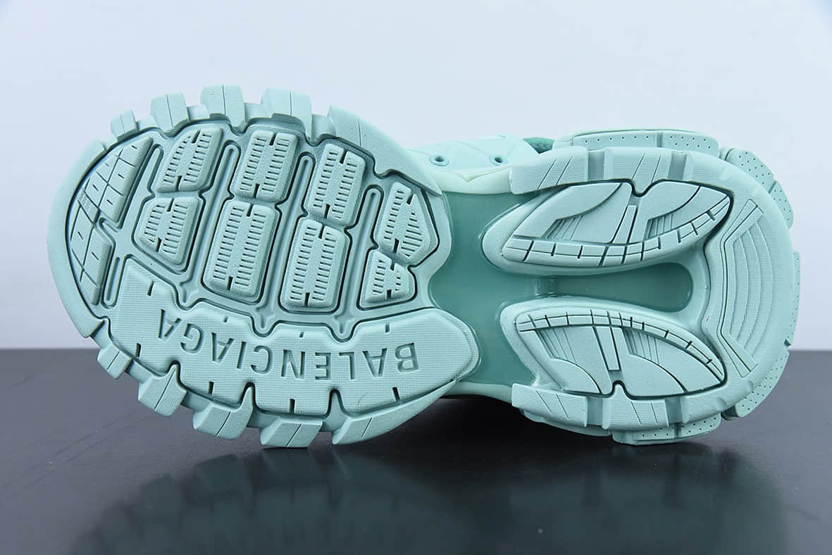 巴黎世家BALENCIAGA Track Trainers 3.0代浅薄荷绿黑复古野跑姥爹潮流百搭慢跑鞋纯原版本 货号：542023 W2LA2 4010