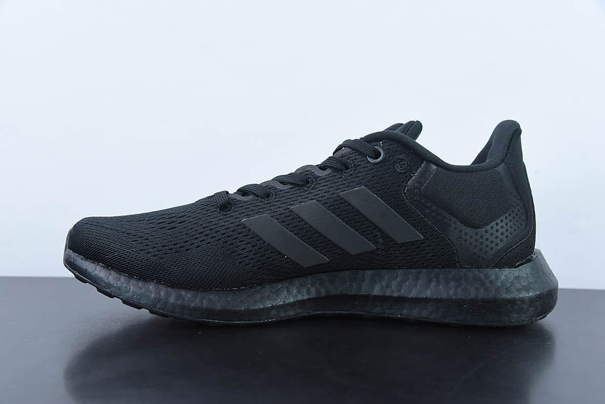 阿迪达斯Adidas Pureboost 21 PB21代纯黑色爆米花大底运动休闲跑步鞋纯原版本 货号：GY5095
