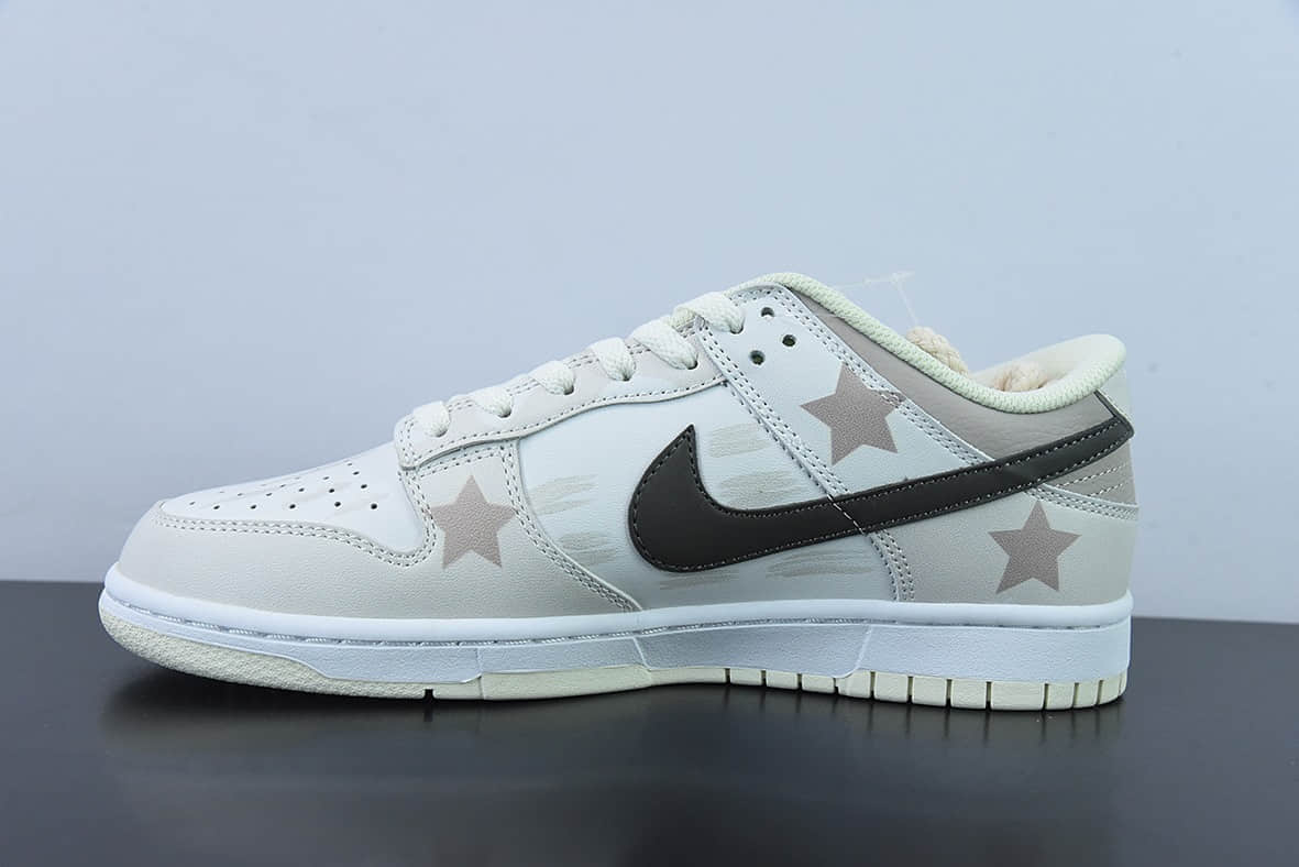 耐克Nike Dunk Low “Coconut Mik”520米白五角星定制配色低帮休闲滑板鞋纯原版本 货号:DD8052-116