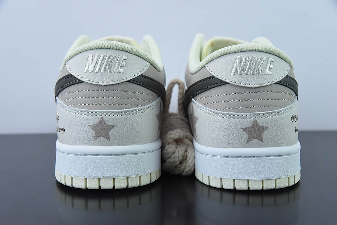 耐克Nike Dunk Low “Coconut Mik”520米白五角星定制配色低帮休闲滑板鞋纯原版本 货号:DD8052-116