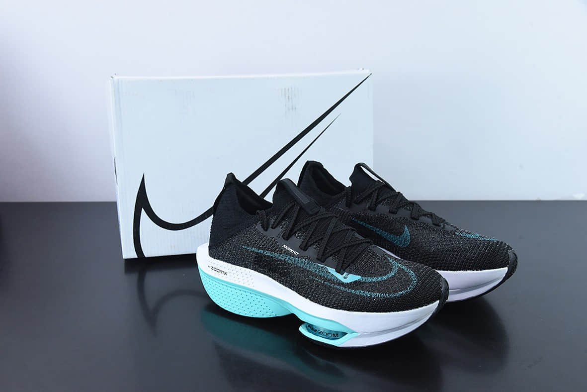 耐克Nike Air Zoom Alphafly NEXT% 2 Proto 马拉松3.0黑湖蓝高性能跑鞋纯原版本 货号：DV9422-500