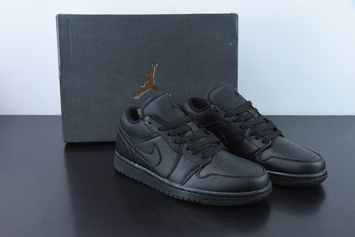 乔丹Air Jordan LowTriple Black AJ1乔丹一代纯黑武士低帮经典复古文化休闲运动篮球鞋纯原版本 货号：553558-093