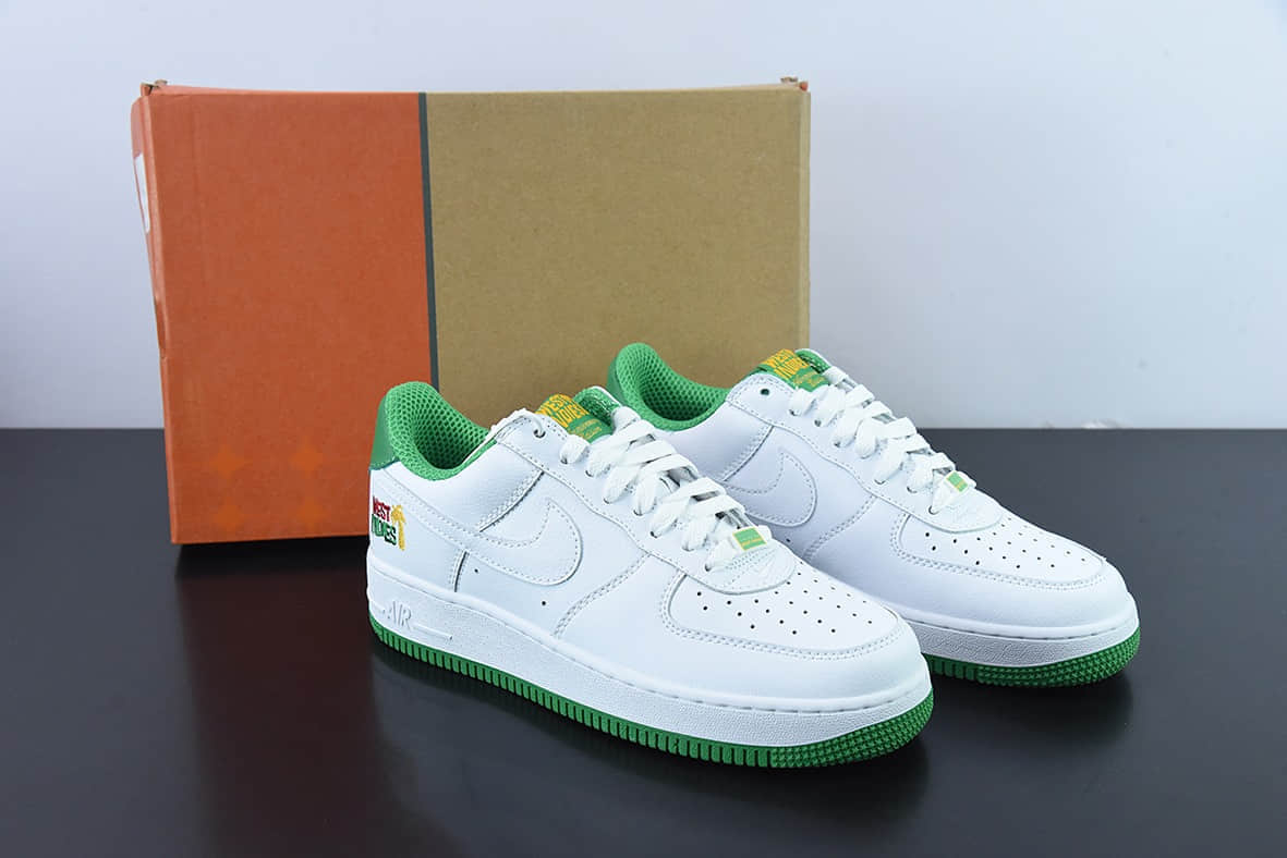 耐克Nike Air Force 1 Low 07 白绿布鲁克林群岛城市限定空军一号低帮休闲板鞋纯原版本 货号：DX1156-100
